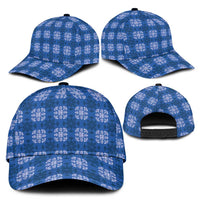 Royal Blue Hawaiian Quilt Classic Cap Hawaii Pineapple Monstera Palaka Motifs - Polynesian Pride