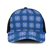 Royal Blue Hawaiian Quilt Mesh Trucker Cap Hawaii Pineapple Monstera Palaka Motifs LT14 One Size Black Royal Blue - Polynesian Pride