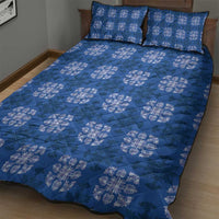 Royal Blue Hawaiian Quilt Quilt Bed Set Hawaii Pineapple Monstera Palaka Motifs - Polynesian Pride