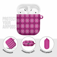 Pink Hawaiian Quilt AirPods Case Hawaii Pineapple Monstera Palaka Motifs LT14 - Polynesian Pride