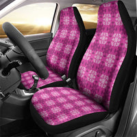 Pink Hawaiian Quilt Car Seat Cover Hawaii Pineapple Monstera Palaka Motifs - Polynesian Pride