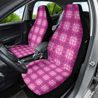 Pink Hawaiian Quilt Car Seat Cover Hawaii Pineapple Monstera Palaka Motifs - Polynesian Pride
