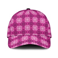 Pink Hawaiian Quilt Classic Cap Hawaii Pineapple Monstera Palaka Motifs LT14 Universal Fit Pink - Polynesian Pride