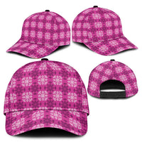 Pink Hawaiian Quilt Classic Cap Hawaii Pineapple Monstera Palaka Motifs LT14 - Polynesian Pride