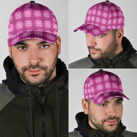 Pink Hawaiian Quilt Classic Cap Hawaii Pineapple Monstera Palaka Motifs LT14 - Polynesian Pride