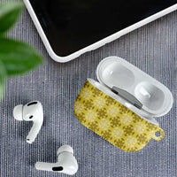 Yellow Hawaiian Quilt AirPods Case Hawaii Pineapple Monstera Palaka Motifs LT14 - Polynesian Pride