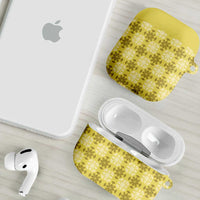 Yellow Hawaiian Quilt AirPods Case Hawaii Pineapple Monstera Palaka Motifs LT14 - Polynesian Pride