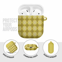 Yellow Hawaiian Quilt AirPods Case Hawaii Pineapple Monstera Palaka Motifs LT14 - Polynesian Pride