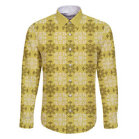 Yellow Hawaiian Quilt Family Matching Puletasi and Hawaiian Shirt Hawaii Pineapple Monstera Palaka Motifs - Polynesian Pride