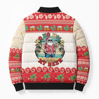 Mele Kalikimaka Hawaii Bomber Puffer Jacket Funny Beer-Loving Santa Hawaiian Tropical LT14 - Polynesian Pride