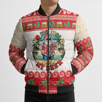 Mele Kalikimaka Hawaii Bomber Puffer Jacket Funny Beer-Loving Santa Hawaiian Tropical LT14 - Polynesian Pride