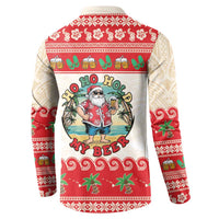 Mele Kalikimaka Hawaii Button Sweatshirt Funny Beer-Loving Santa Hawaiian Tropical LT14 - Polynesian Pride