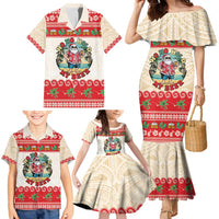 Mele Kalikimaka Hawaii Family Matching Mermaid Dress and Hawaiian Shirt Funny Beer-Loving Santa Hawaiian Tropical - Polynesian Pride