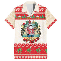Mele Kalikimaka Hawaii Family Matching Off Shoulder Short Dress and Hawaiian Shirt Funny Beer-Loving Santa Hawaiian Tropical - Polynesian Pride