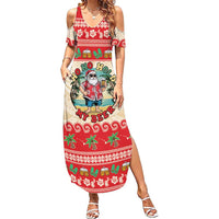 Mele Kalikimaka Hawaii Family Matching Summer Maxi Dress and Hawaiian Shirt Funny Beer-Loving Santa Hawaiian Tropical - Polynesian Pride