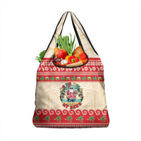 Mele Kalikimaka Hawaii Grocery Bag Funny Beer-Loving Santa Hawaiian Tropical LT14 1-pack One Size Red - Polynesian Pride