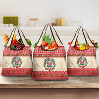 Mele Kalikimaka Hawaii Grocery Bag Funny Beer-Loving Santa Hawaiian Tropical LT14 3-pack One Size Red - Polynesian Pride