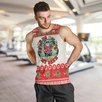 Mele Kalikimaka Hawaii Men Tank Top Funny Beer-Loving Santa Hawaiian Tropical LT14 Red - Polynesian Pride