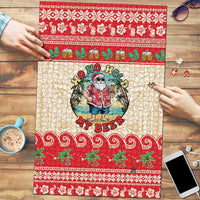 Mele Kalikimaka Hawaii Puzzle Funny Beer-Loving Santa Hawaiian Tropical LT14 Red - Polynesian Pride