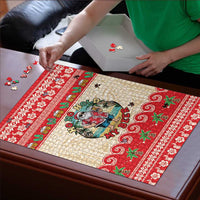 Mele Kalikimaka Hawaii Puzzle Funny Beer-Loving Santa Hawaiian Tropical LT14 - Polynesian Pride
