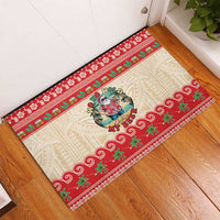 Mele Kalikimaka Hawaii Rubber Doormat Funny Beer-Loving Santa Hawaiian Tropical LT14 - Polynesian Pride