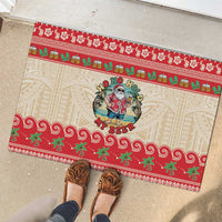 Mele Kalikimaka Hawaii Rubber Doormat Funny Beer-Loving Santa Hawaiian Tropical LT14 - Polynesian Pride