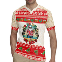 Mele Kalikimaka Hawaii Rugby Jersey Funny Beer-Loving Santa Hawaiian Tropical LT14 - Polynesian Pride