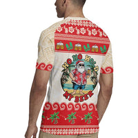 Mele Kalikimaka Hawaii Rugby Jersey Funny Beer-Loving Santa Hawaiian Tropical LT14 - Polynesian Pride