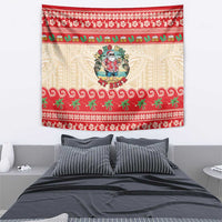 Mele Kalikimaka Hawaii Tapestry Funny Beer-Loving Santa Hawaiian Tropical - Polynesian Pride