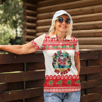 Mele Kalikimaka Hawaii Women Polo Shirt Funny Beer-Loving Santa Hawaiian Tropical - Polynesian Pride