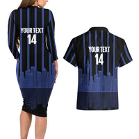 New Zealand Auckland Football Custom Couples Matching Long Sleeve Bodycon Dress and Hawaiian Shirt Go City of Sails Est 2025