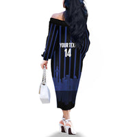 New Zealand Auckland Football Custom Family Matching Off The Shoulder Long Sleeve Dress and Hawaiian Shirt Go City of Sails Est 2025