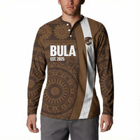 Bula Fiji Football Custom Button Sweatshirt One Vanua One Team Tapa Pattern LT14 - Polynesian Pride