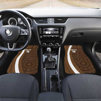 Bula Fiji Football Custom Car Mats One Vanua One Team Tapa Pattern LT14 Set 2pcs - Front Brown - Polynesian Pride
