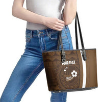 Bula Fiji Football Custom Leather Tote Bag One Vanua One Team Tapa Pattern LT14 - Polynesian Pride