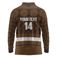 Bula Fiji Football Custom Long Sleeve Polo Shirt One Vanua One Team Tapa Pattern LT14 - Polynesian Pride