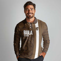 Bula Fiji Football Custom Long Sleeve Polo Shirt One Vanua One Team Tapa Pattern LT14 - Polynesian Pride