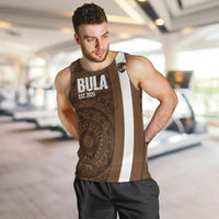 Bula Fiji Football Custom Men Tank Top One Vanua One Team Tapa Pattern LT14 Brown - Polynesian Pride