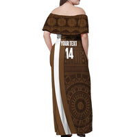 Bula Fiji Football Custom Off Shoulder Maxi Dress One Vanua One Team Tapa Pattern LT14 - Polynesian Pride