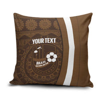 Bula Fiji Football Custom Pillow Cover One Vanua One Team Tapa Pattern LT14 Brown - Polynesian Pride