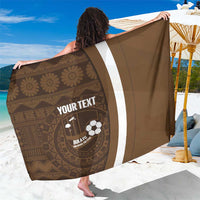 Bula Fiji Football Custom Sarong One Vanua One Team Tapa Pattern LT14 One Size 44 x 66 inches Brown - Polynesian Pride
