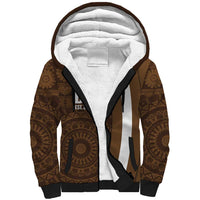Bula Fiji Football Custom Sherpa Hoodie One Vanua One Team Tapa Pattern LT14 Unisex Brown - Polynesian Pride