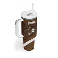 Bula Fiji Football Custom Tumbler With Handle One Vanua One Team Tapa Pattern LT14 - Polynesian Pride