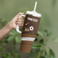 Bula Fiji Football Custom Tumbler With Handle One Vanua One Team Tapa Pattern LT14 - Polynesian Pride