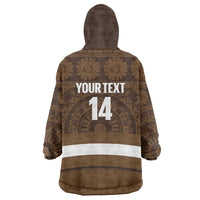Bula Fiji Football Custom Wearable Blanket Hoodie One Vanua One Team Tapa Pattern LT14 - Polynesian Pride