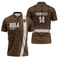 Bula Fiji Football Custom Zipper Polo Shirt One Vanua One Team Tapa Pattern LT14 - Polynesian Pride