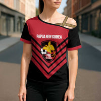 Hekari Papua New Guinea Football Custom Cross Shoulder Shirt Go PNG Red Army