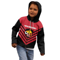 Hekari Papua New Guinea Football Custom Kid Hoodie Go PNG Red Army