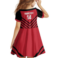 Hekari Papua New Guinea Football Custom Kid Short Sleeve Dress Go PNG Red Army