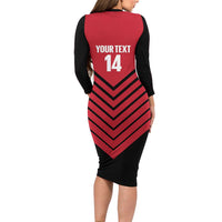 Hekari Papua New Guinea Football Custom Long Sleeve Bodycon Dress Go PNG Red Army